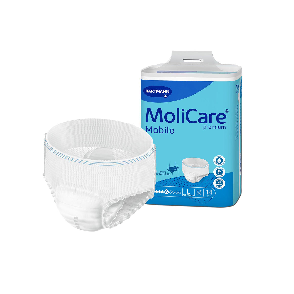 MoliCare Premium Mobile 6D Incontinence Underwear for Adults, Large, CS/56