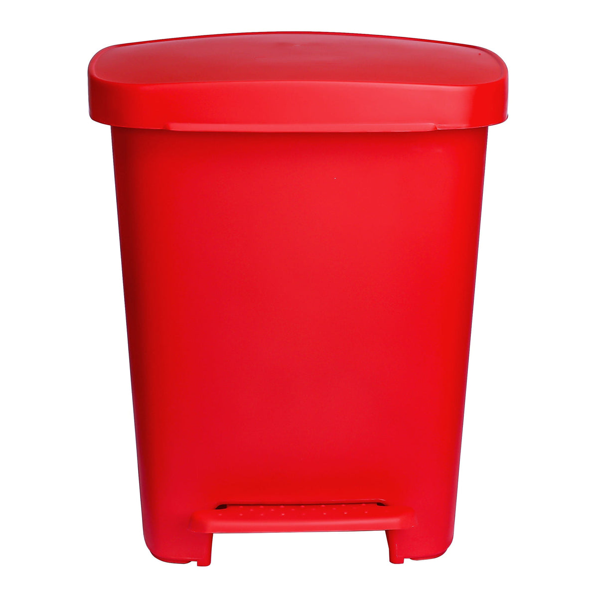 McKesson Waste Can with Step-On Pedal, Plastic, Red, 15.16 x 14.37 x 18.9 Inch, CS/1