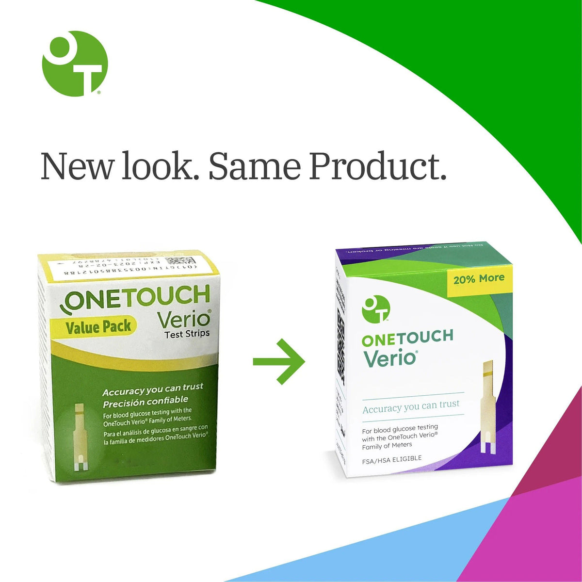 Blood Glucose Test Strips OneTouch® Verio® 50 Strips per Pack For OneTouch® Verio® Family of Meters