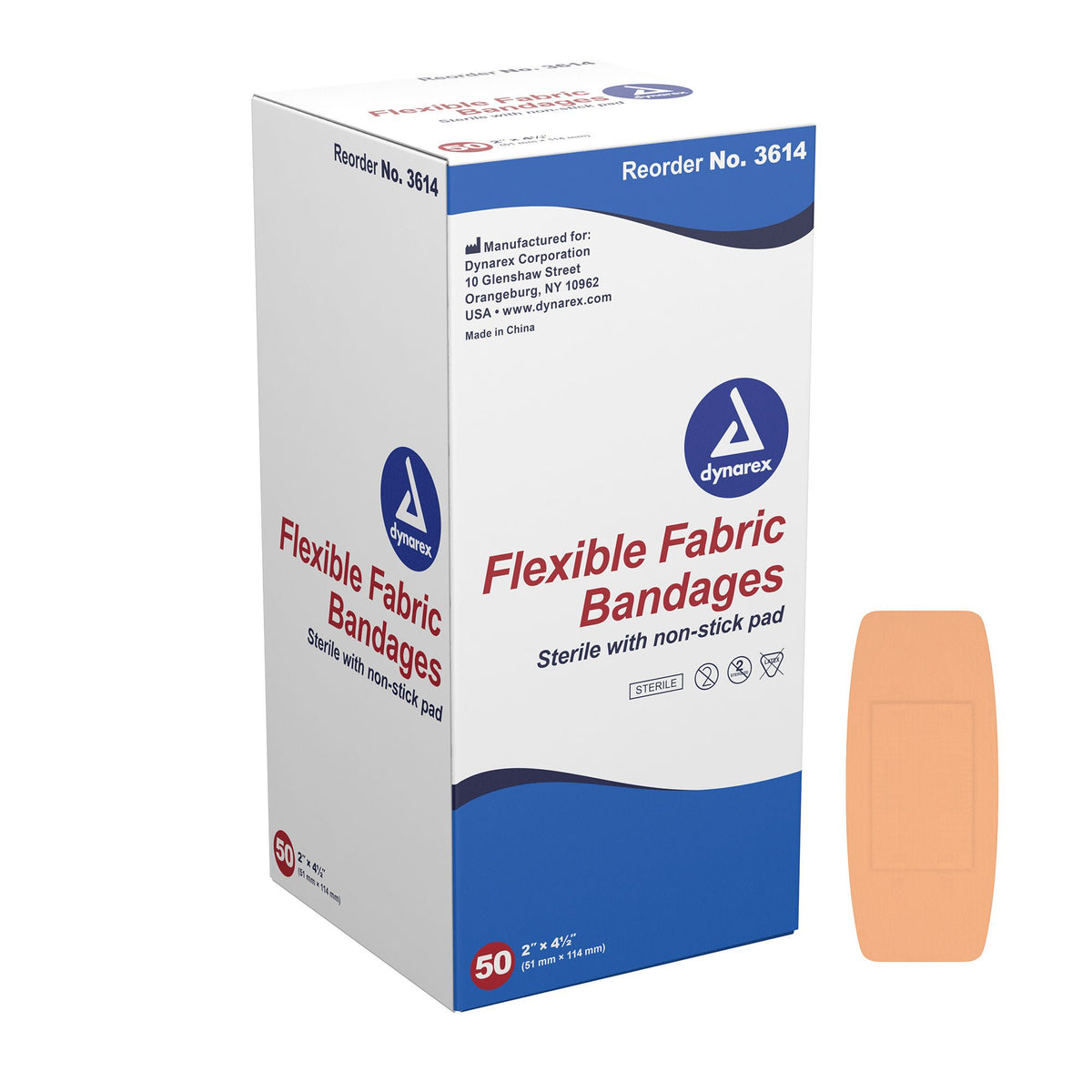 dynarex® Tan Adhesive Strip, 2 x 4.5 Inch, BX/50
