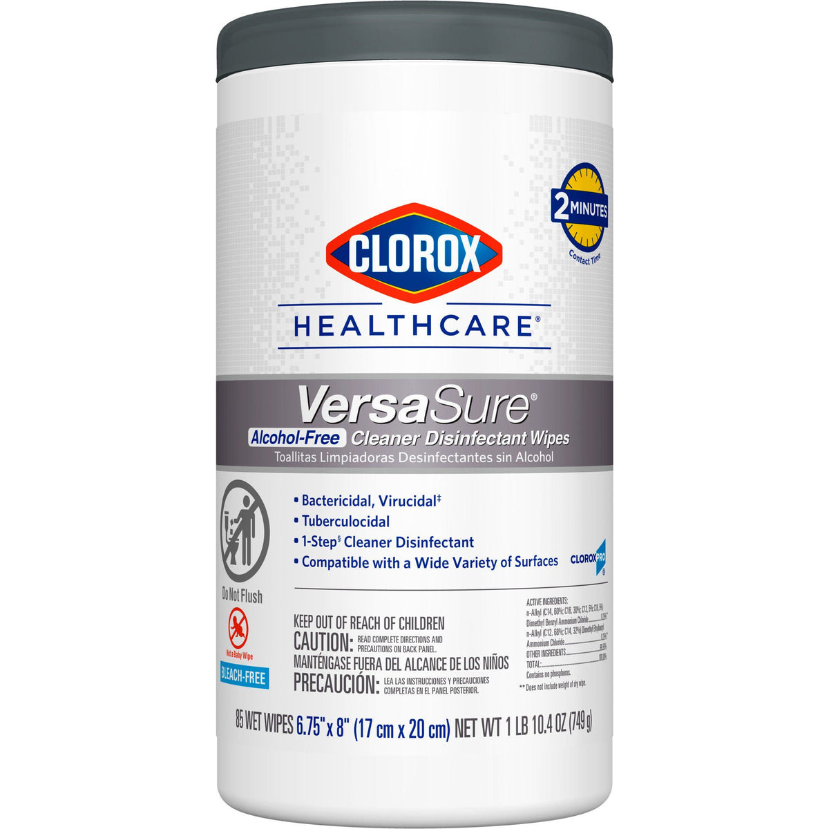 Clorox Healthcare® VersaSure® Cleaner Disinfectant Wipes, Canister, CS/6