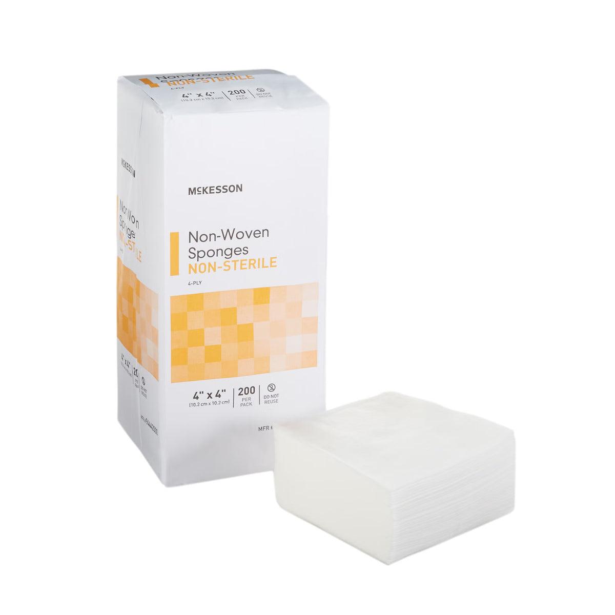 McKesson Nonwoven Sponge, 4 x 4 Inch, Four Ply, PK/200