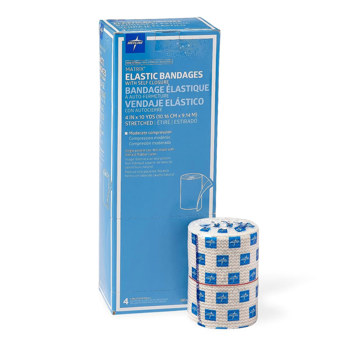 Medline Matrix® Elastic Bandage with Self-Closure, Stretched, 4 Inch x 10 Yard, EA/1