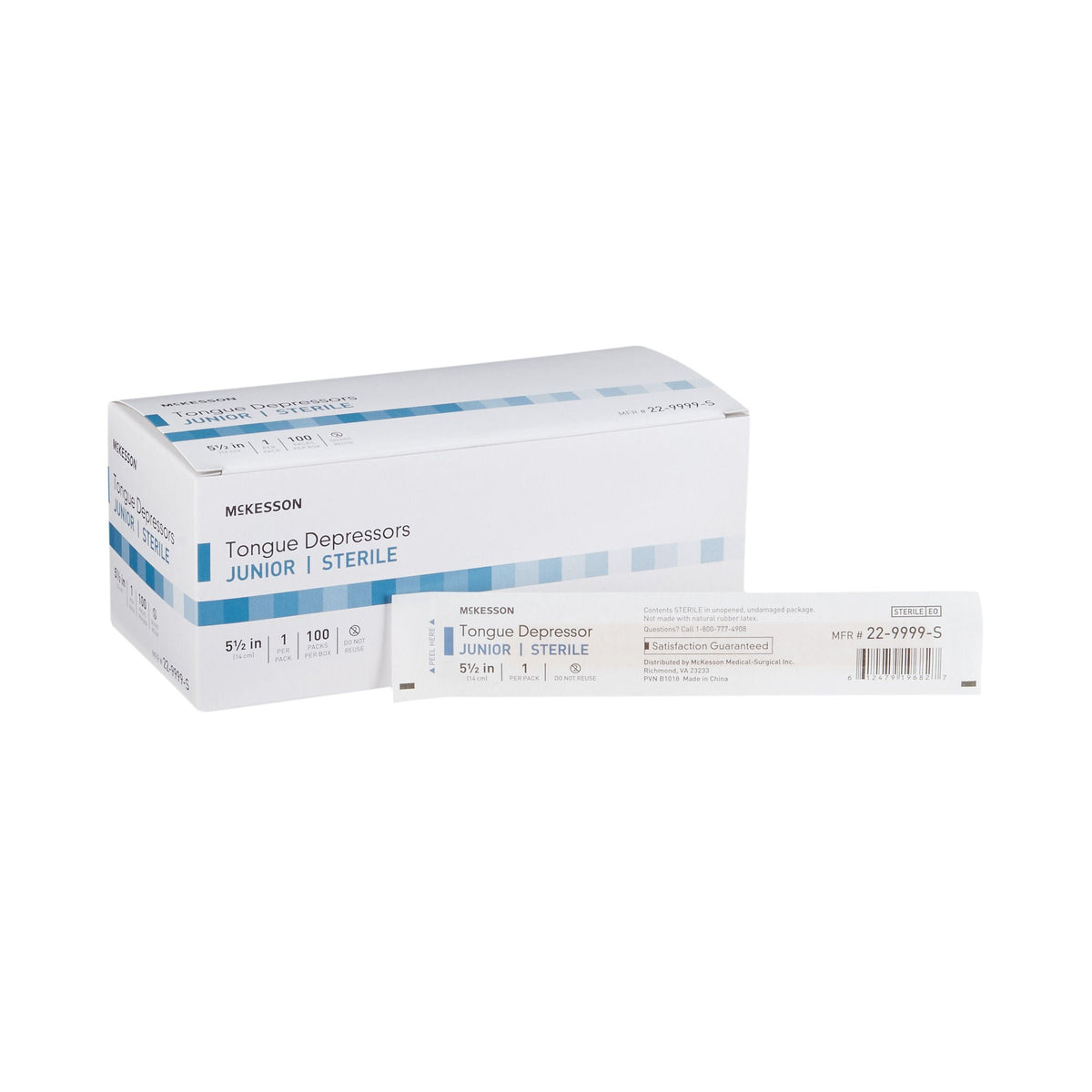 McKesson Tongue Depressor for Pediatric Use, Sterile, BX/100
