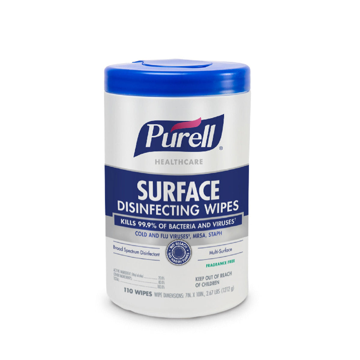 Purell® Healthcare Surface Disinfecting Wipes, Canister, CS/660