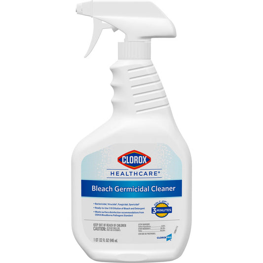 Clorox Healthcare® Bleach Germicidal Cleaner, Spray Bottle, 32 oz., CS/6