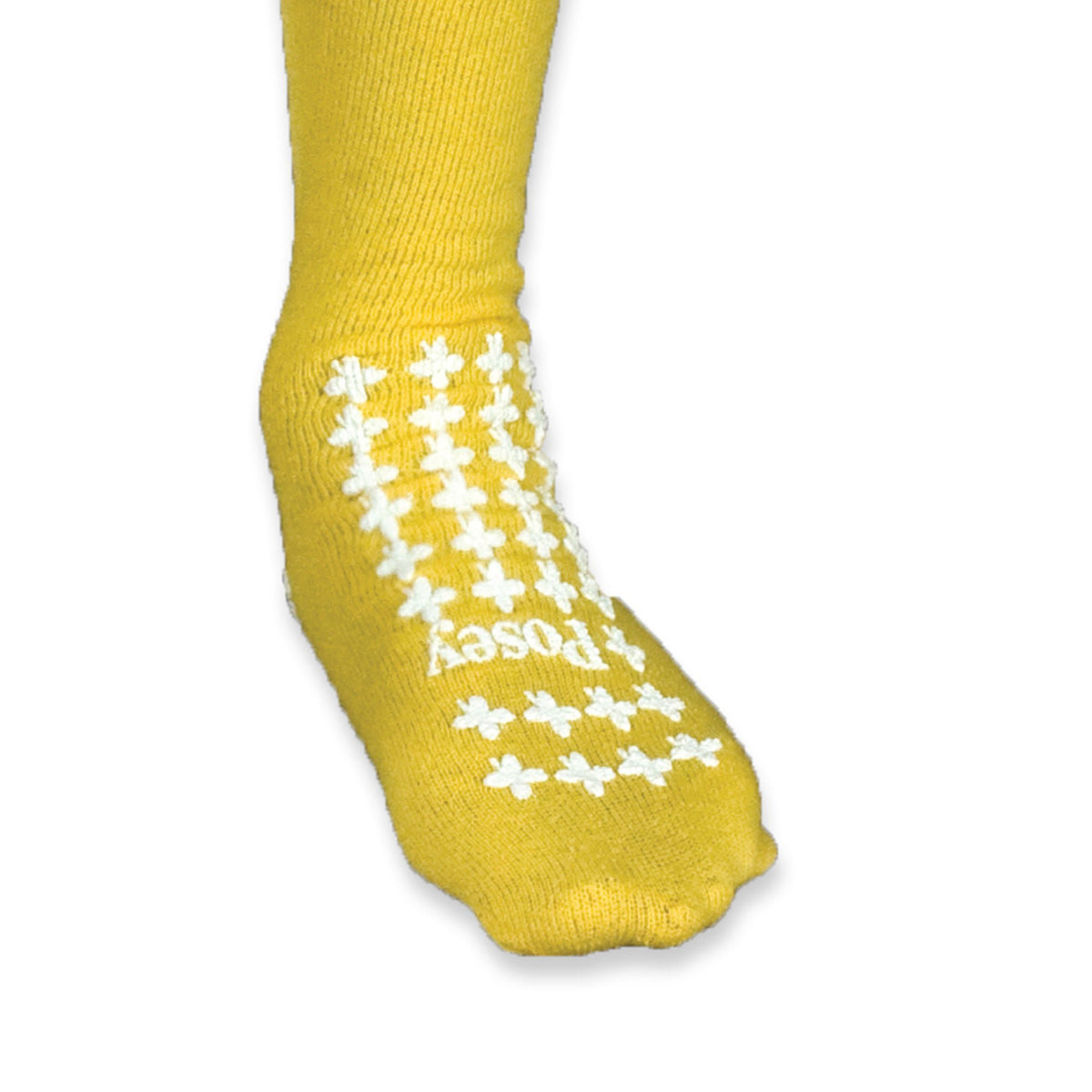Posey® Double Tread Fall Prevention Socks, Large, Yellow, PR/1
