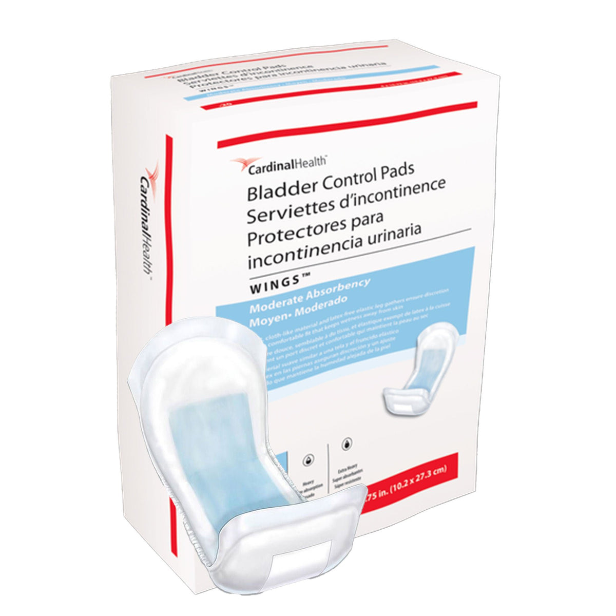 Sure Care™ Bladder Control Pads, Moderate Absorbency, 4 x 10.75 Inch