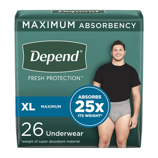 Depend® Fresh Protection™ Men's Maximum Absorbency Underwear, Extra Large, PK/26