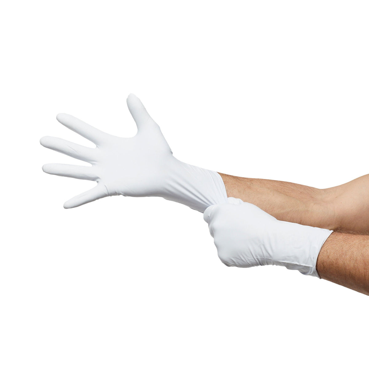 LifeStar™ EC Nitrile Extended Cuff Length Exam Glove, Large, White / Blue