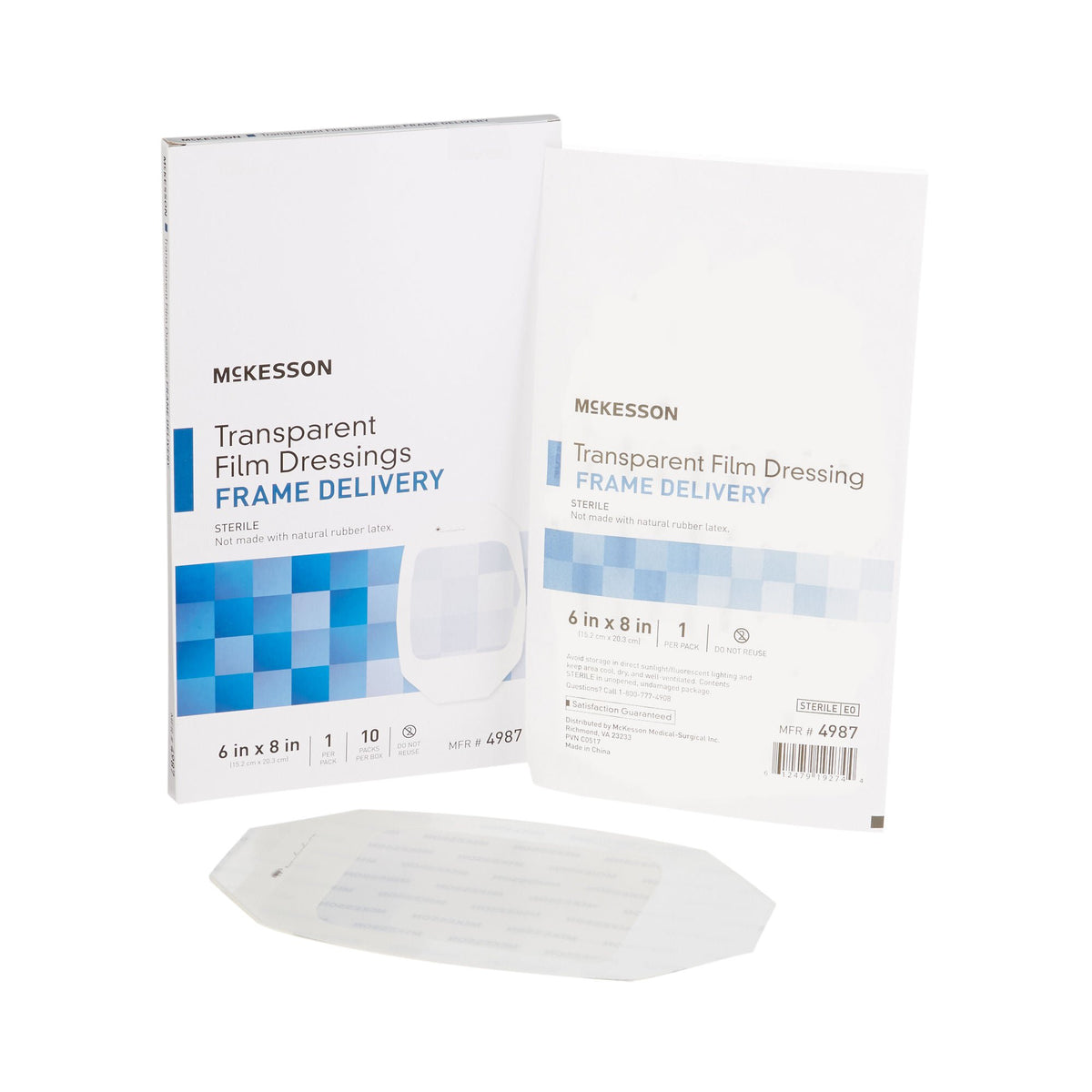 McKesson Octagonal Dressing with Frame-Style Delivery, 6 x 8 Inch, Transparent, BX/10