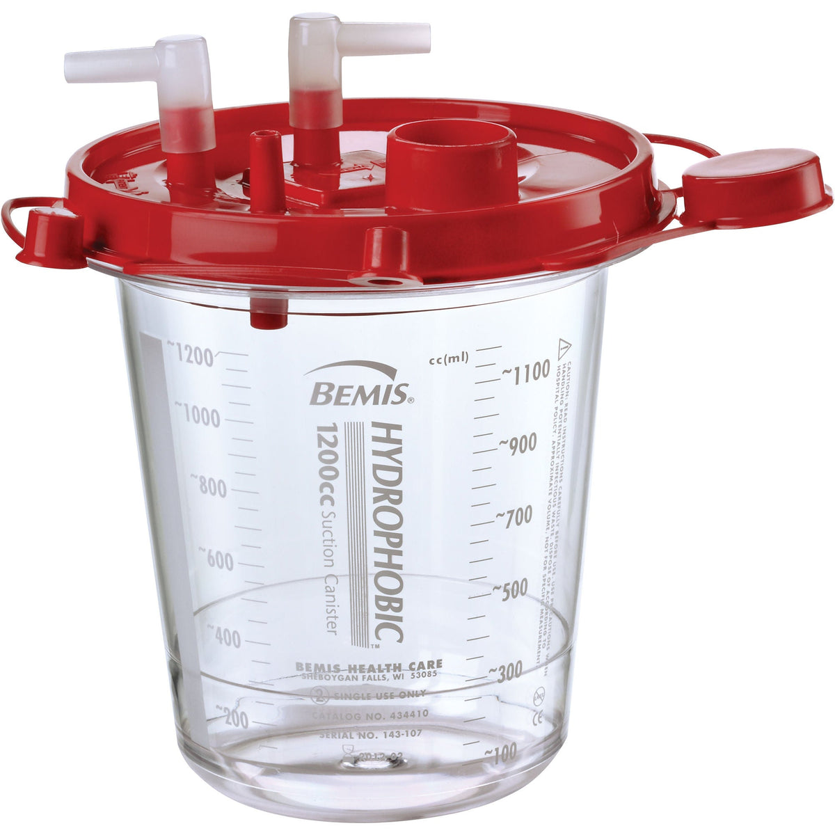 Hi-Flow™ Rigid Suction Canister for use with Bemis Quick-Drain™ Systems, 1200 mL, EA/1