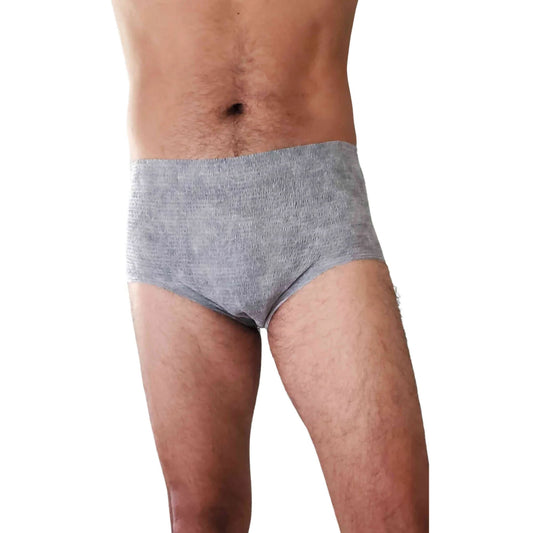 Nexwear Men's Pull-On Absorbent Underwear, Extra Large, Gray