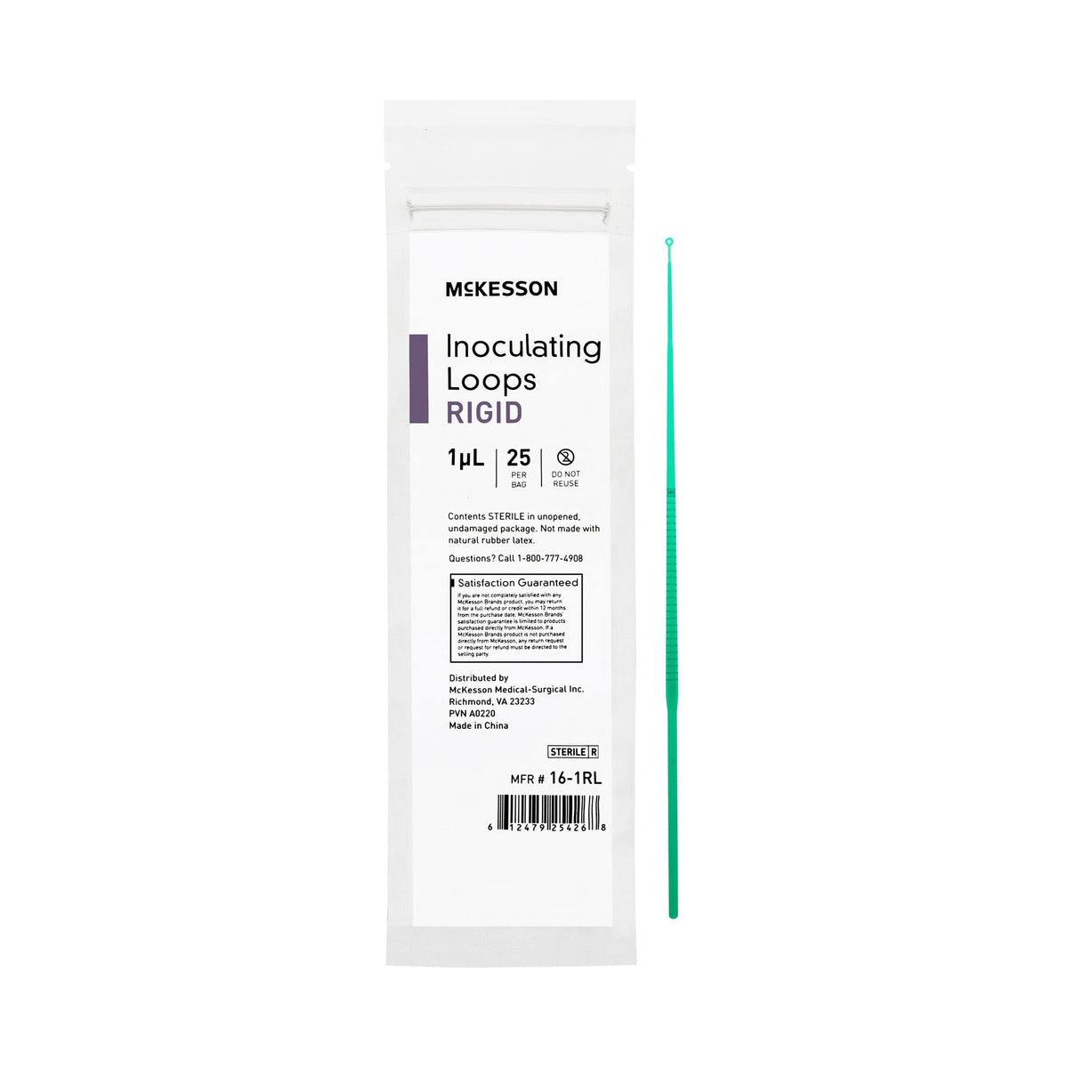 McKesson Inoculating Loop, Dark Color, 1 μL, 20-Centimeter Length