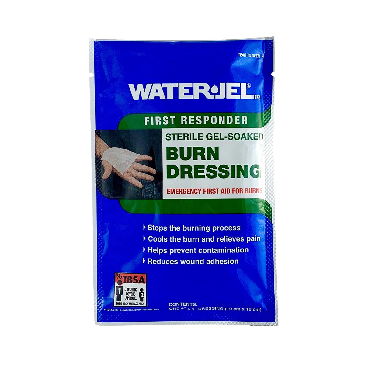 Water-Jel® First Responder Burn Dressing, 4 x 4 Inch, CS/60