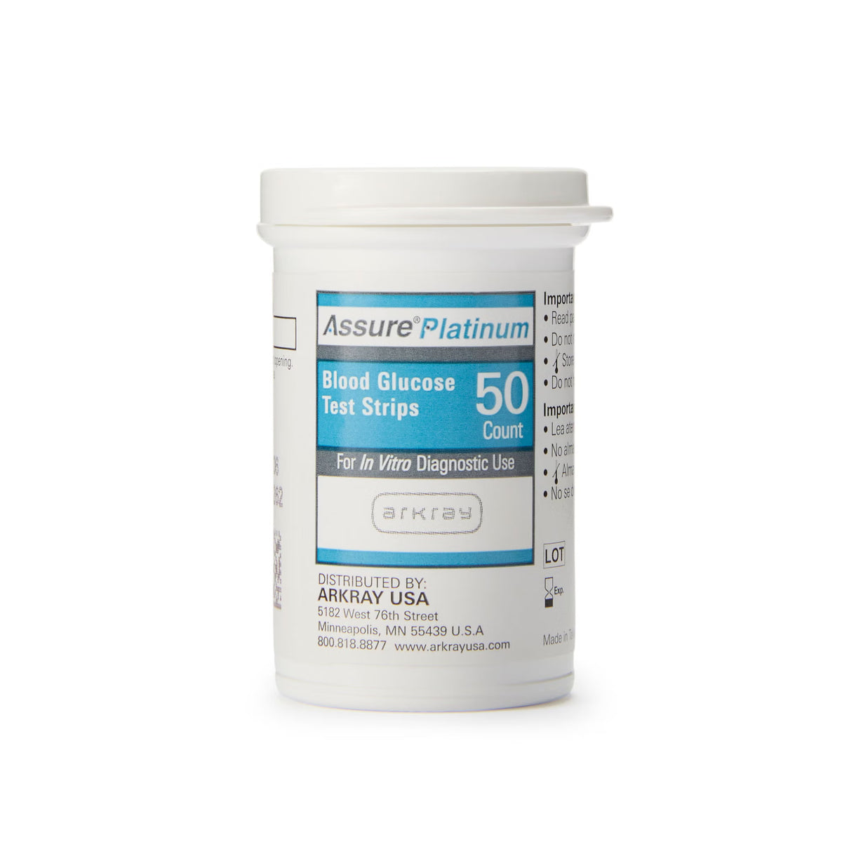 Assure® Platinum Blood Glucose Test Strips, CS/600