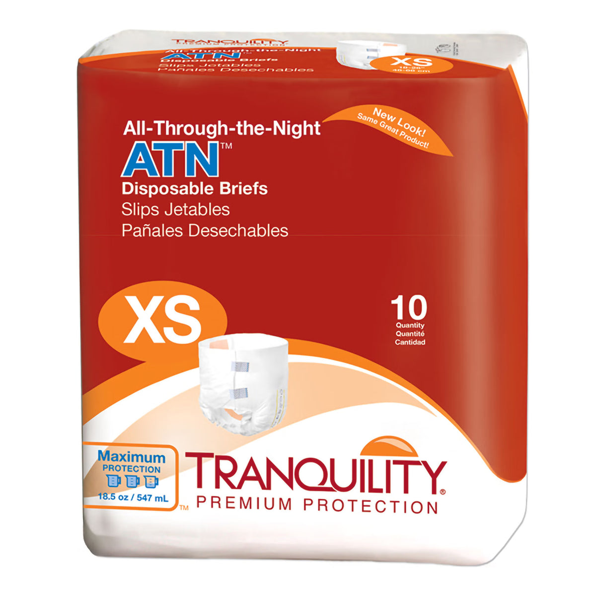 Tranquility® ATN Maximum Protection Incontinence Brief, Extra Small, PK/10