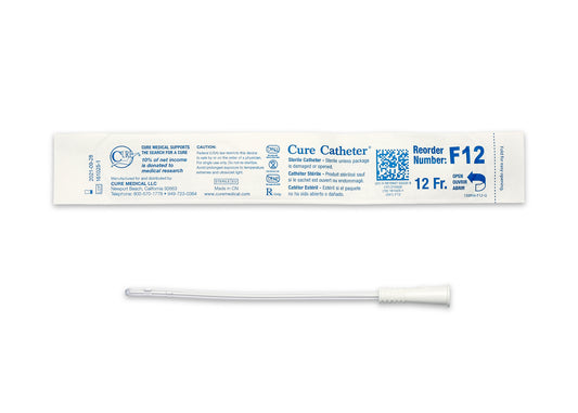 Cure Catheter Uncoated, Single, Female, 6" Straight Tip, 12 FR