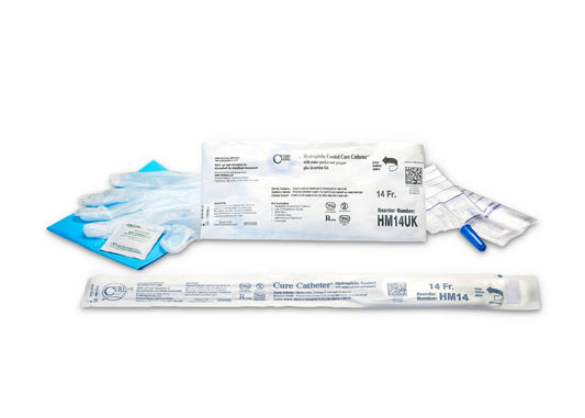 Hydrophilic Cure Catheter Kit, 16" Male, Straight Tip, 14 FR