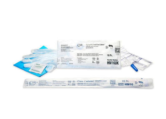 Hydrophilic Cure Catheter Kit, 16" Male, Straight Tip, 16 FR