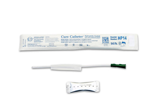 Hydrophilic Cure Catheter, 10" Pediatric, Straight Tip, 14 FR