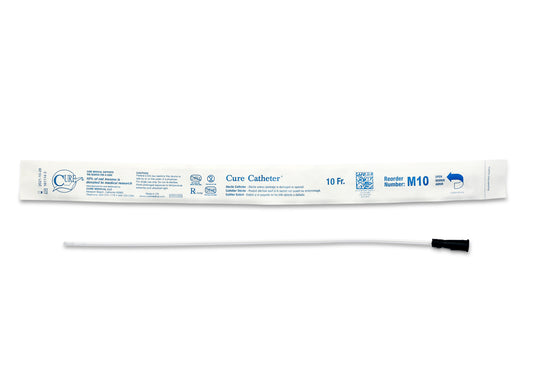 Cure Catheter Uncoated, Single, Male, 16" Straight Tip, 10 FR