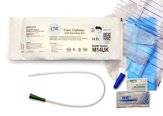 Cure Medical Pocket Catheter Kit, Male, 16" Straight Tip, 14 FR