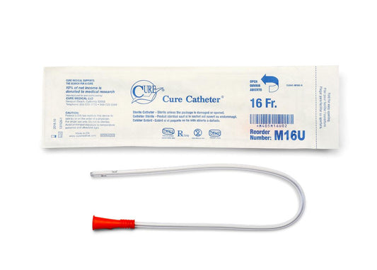 Cure Medical Pocket Catheter, Single, Male, 16" Straight Tip, 16 FR