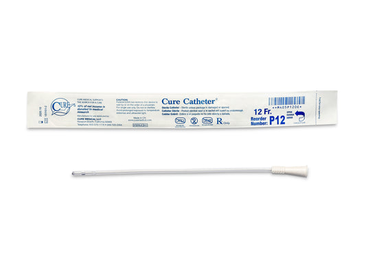 Cure Catheter Uncoated, Single, Pediatric, 10" Straight Tip, 12 FR