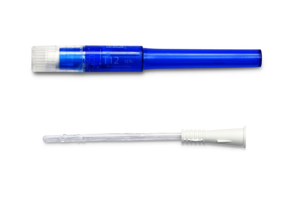 Cure Twist Female Intermittent Catheter, 6" Straight Tip, 12 FR