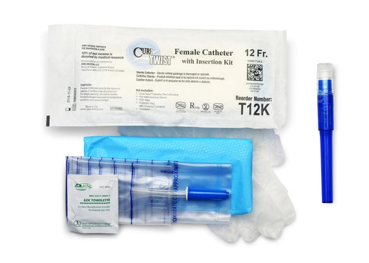 Cure Twist Female, 6" Straight Tip with Insertion Kit, 12 FR