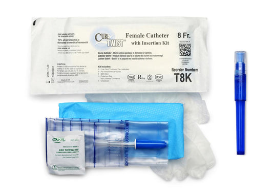 Cure Twist Female, 6" Straight Tip with Insertion Kit, 8 FR