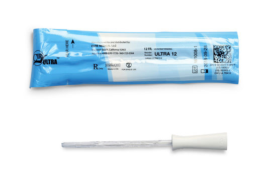 Cure Ultra Female Intermittent Catheter, 6" Straight Tip, 12 FR