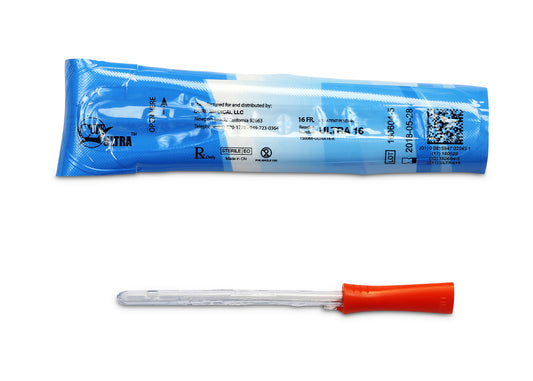 Cure Ultra Female Intermittent Catheter, 6" Straight Tip, 16 FR