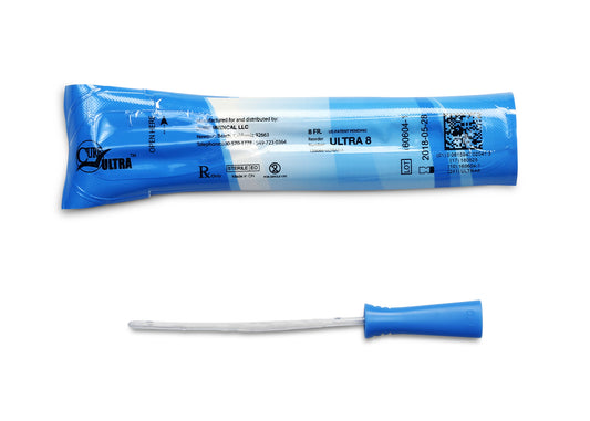 Cure Ultra Female Intermittent Catheter, 6" Straight Tip, 8 FR