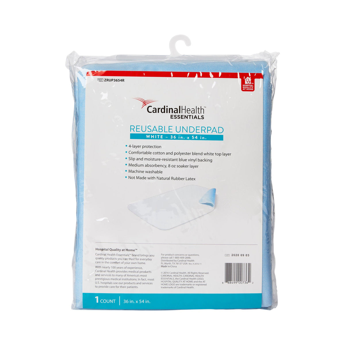 ReliaMed Underpad, Reusable, Polyester, EA/1