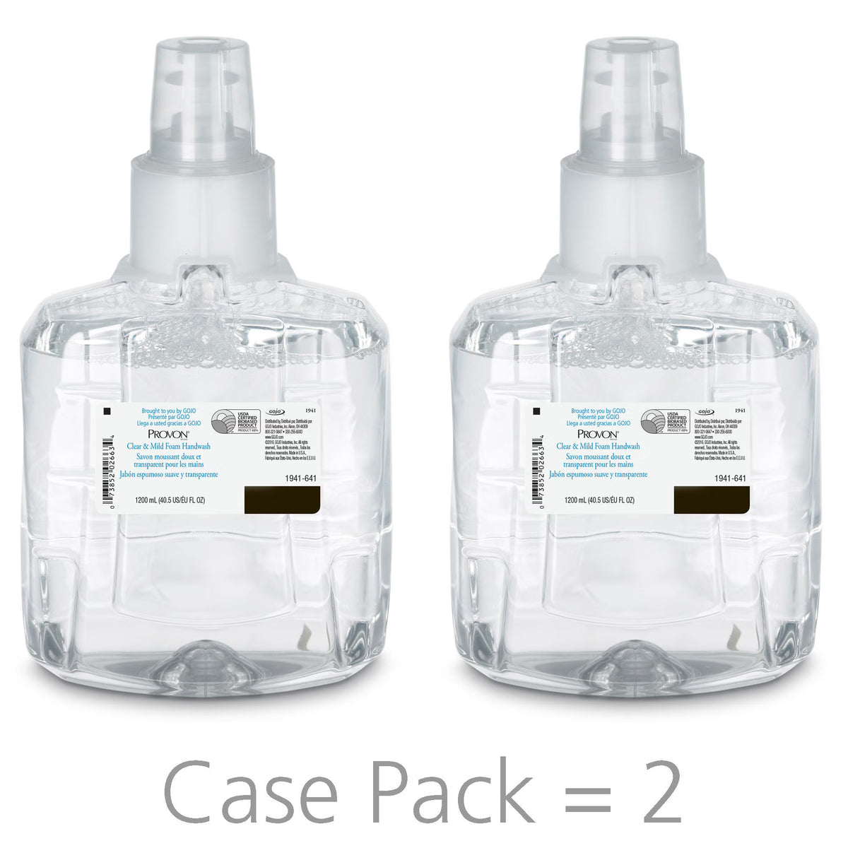 Provon® Clear and Mild Foam Handwash, 1200 mL Dispenser Refill Bottle, Unscented