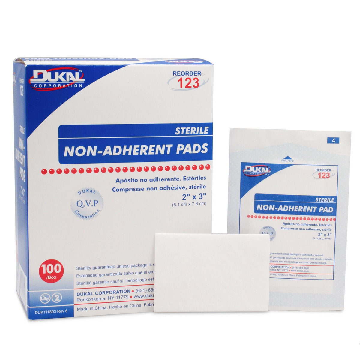 Dukal™ Nonadherent Dressing, 2 x 3 Inch, BX/100