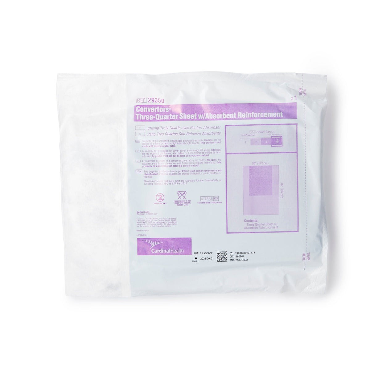 Cardinal Health™ Sterile Three-Quarter General Purpose Drape, 56 x 77 Inch, EA/1
