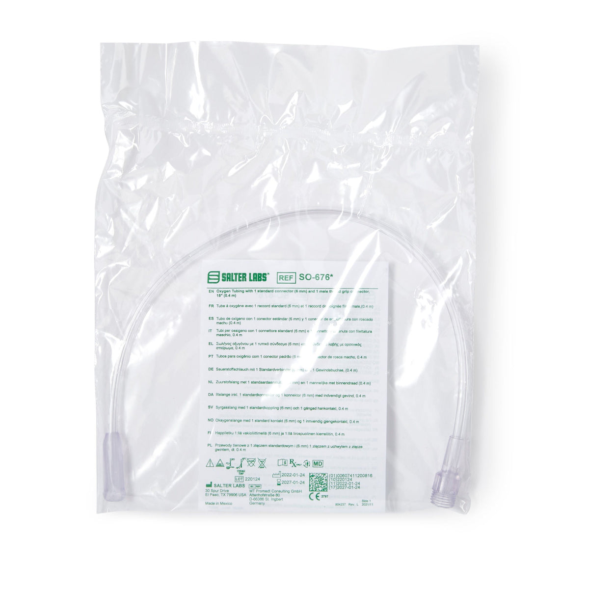 Salter Labs® Concentrator Humidifier Adapter Tubing, 15 Inches, CS/50