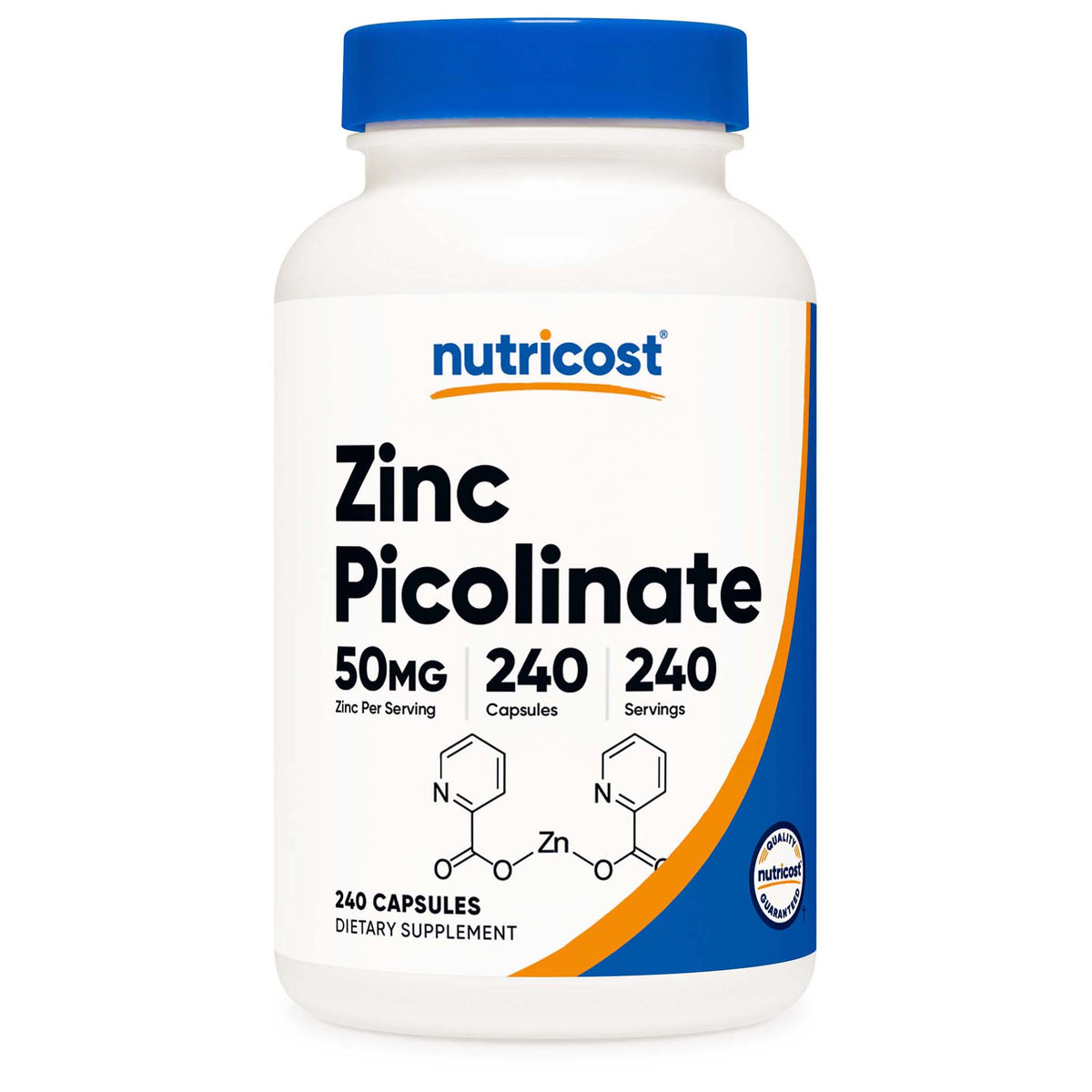 Dietary Supplement nutricost® Zinc Picolinate 50 mg Strength Capsule 240 Per Bottle