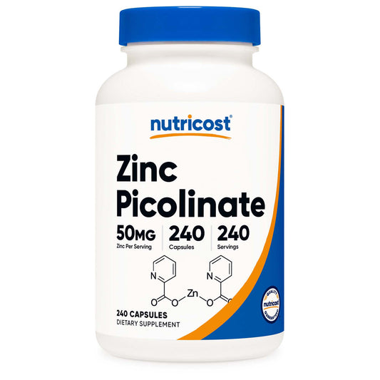 Dietary Supplement nutricost® Zinc Picolinate 50 mg Strength Capsule 240 Per Bottle