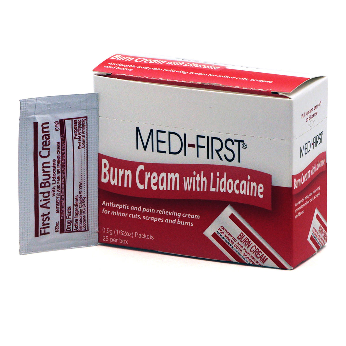 Medi-First® Benzalkonium Chloride / Lidocaine Burn Relief, BX/25