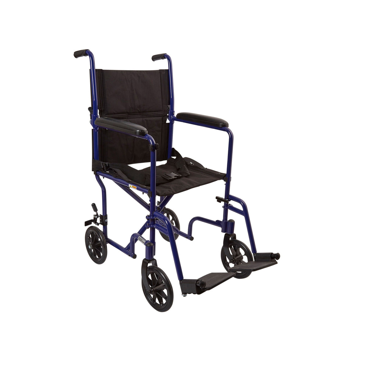 McKesson Lightweight Transport Chair, Black with Blue Finish