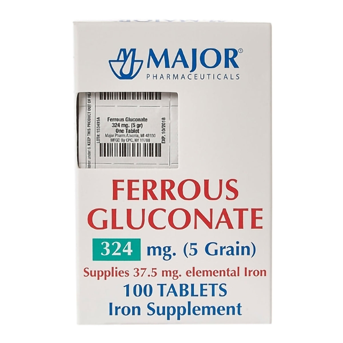 Major® Ferrous Gluconate Iron Supplement, BT/1