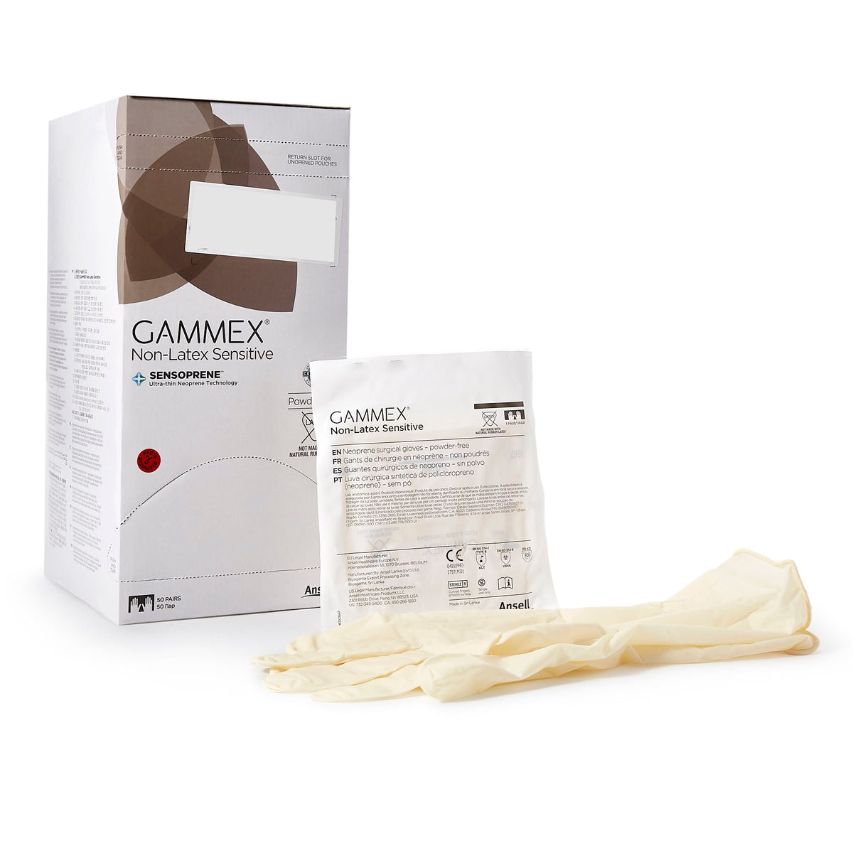 Gammex® Non-Latex Sensitive Polychloroprene Surgical Glove, Size 8.5, Cream, BX/50