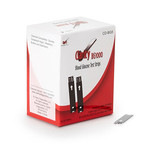 TEST STRIP, BLD GLUC CLARITY 1000 (50/BX), BX/50