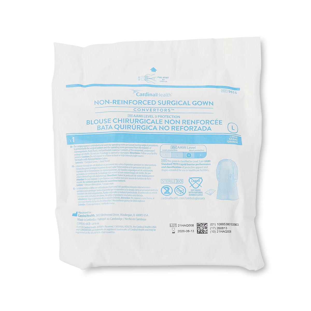 Cardinal Health Astound nonreinforced Surgical Gown With Towel, CS/20