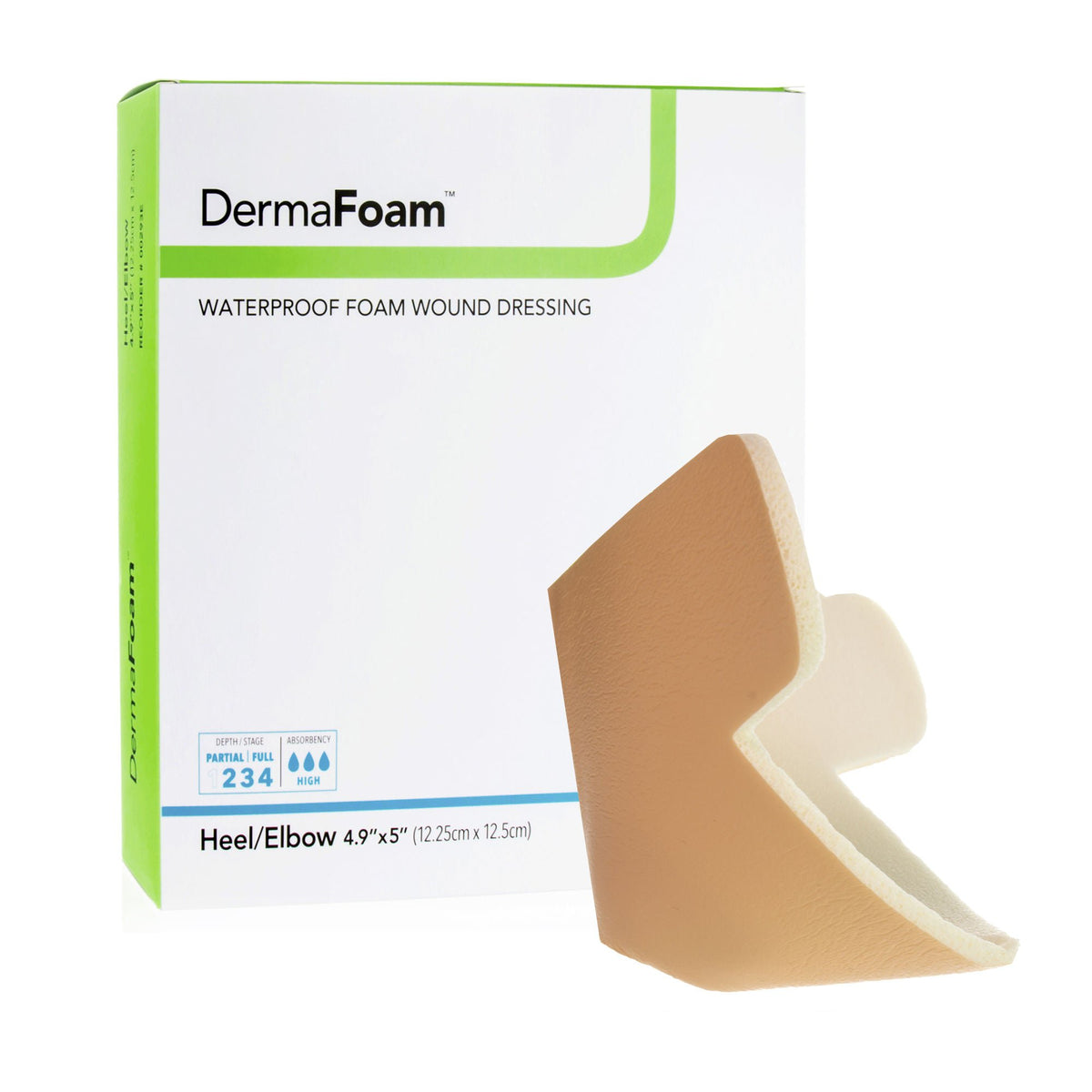 DermaFoam® Nonadhesive without Border Foam Dressing, Heel/Elbow, BX/5