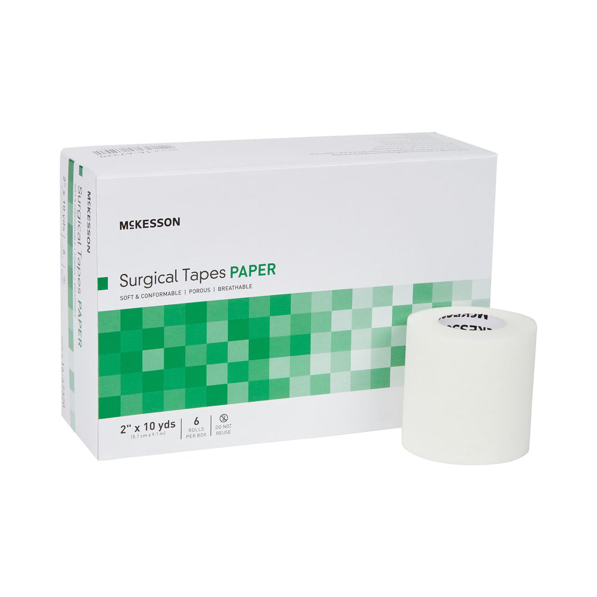 McKesson Paper Medical Tape, 2 Inch x 10 Yard, White, BX/6
